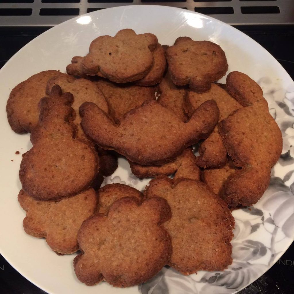 Various shaped biscuits including Disneys Stitch.