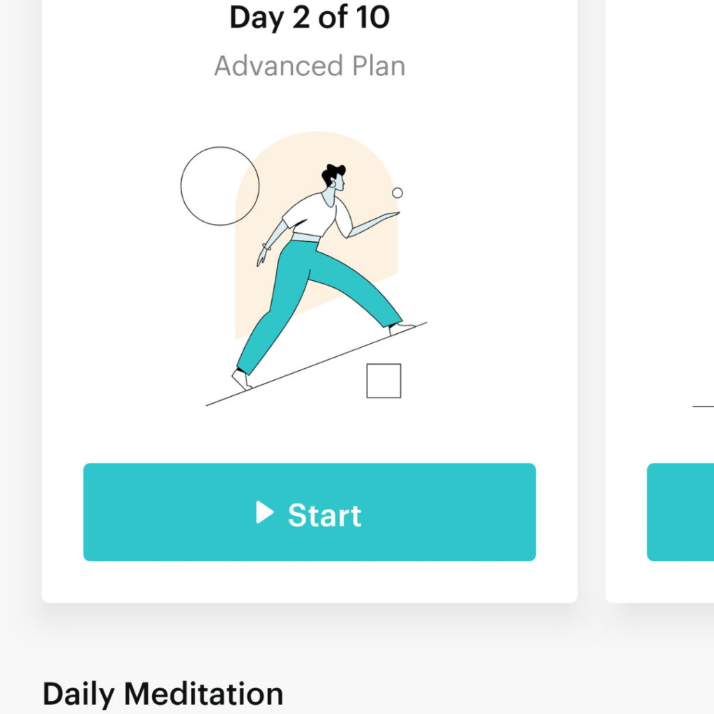 A screenshot of a meditation app