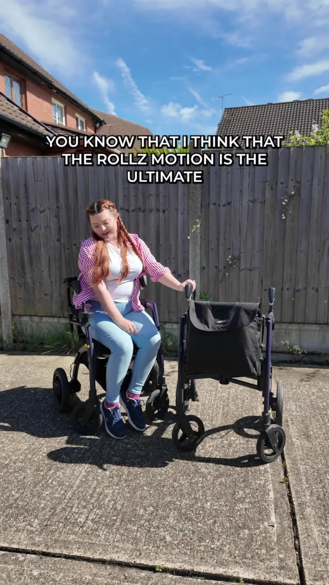 You know I think the Rollz Motion by @rollzint is the ultimate 2-in-1 Walker/Wheelchair but which version is best for you? The Original Rollz Motion vs the Rollz Motion Electric!

The Original wins on weight as in total it weighs 15kg vs the electric weighing 26kgs!

As a wheelchair, the original is easy for someone to push, even on uneven ground, and turns really nicely. The solid wheels mean it’s not the smoothest ride, but you can go surprisingly fast depending on who’s pushing.

The electric comes with the performance wheels as standard, so it’s a much smoother ride — just not quite as speedy but most importantly you can use it completely independently without the need for someone to push you.

As a walker, they both handle uneven paths and grass really well. The original feels a lot lighter, though I’d definitely recommend upgrading to the performance wheels for a smoother feel.

The electric has those smooth performance wheels built in, but it’s noticeably heavier & I find the attachment on the handle a bit uncomfortable on my wrist when walking.

Curbs? Both manage well as walkers, but the original’s lighter weight and tip-assist footrest give it the edge.
As a wheelchair, curbs are where the electric really struggles — I sometimes have to stand to get it over. Whereas with the tip-assist on the original, Eboni can get me up no problem.

Overall:
The original Rollz Motion= lightweight, comfy to push, better for curbs — but you’ll always need someone with you to use it as a wheelchair.
The Rollz Motion Electric = smoother ride and can be used solo — but heavier and not great with curbs or dips.

Which would you go for? Let me know in the comments 👇
And if you're eyeing up a Rollz Motion, drop me a DM for a cheeky discount code!

#MobilityAids #RollzMotion #DisabilityGear #ChronicIllnessLife #WheelchairComparison #RollzMotionElectric #WalkerToWheelchair #MobilityAidReview #ChronicallyJenni